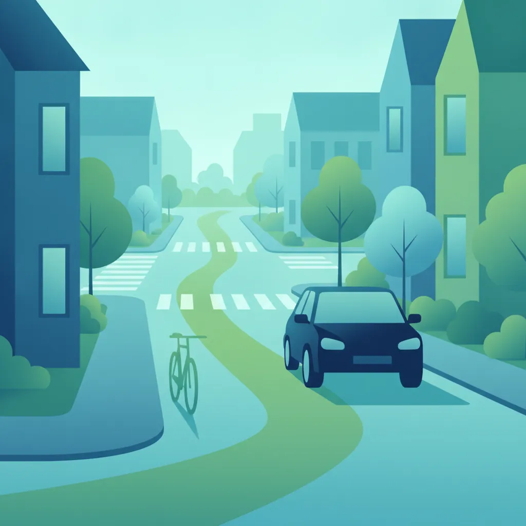 Ilustración del tema de teoría de conducción Normas de aparcamiento seguro para alumnos de Alemania