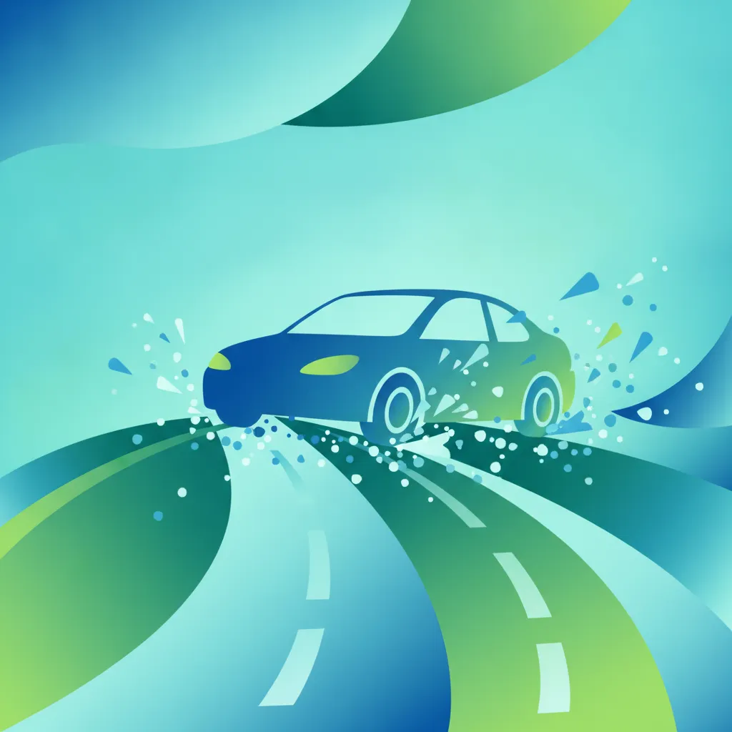 Illustration for the driving theory topic Slippery Roads & Traction for learners in Germany