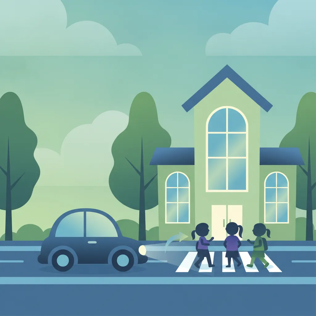 Illustration for the driving theory topic Defensive Driving for learners in Germany