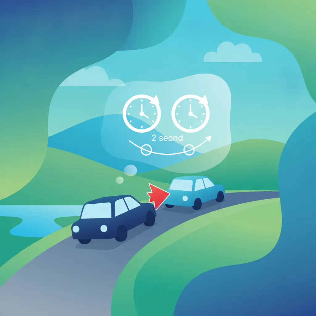 Illustration for the theory topic Safe Following Distance