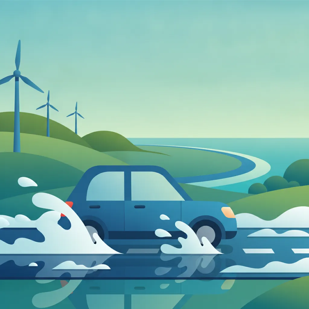 Ilustración del tema de teoría de conducción Carreteras Resbaladizas y Derrapes para alumnos de Dinamarca