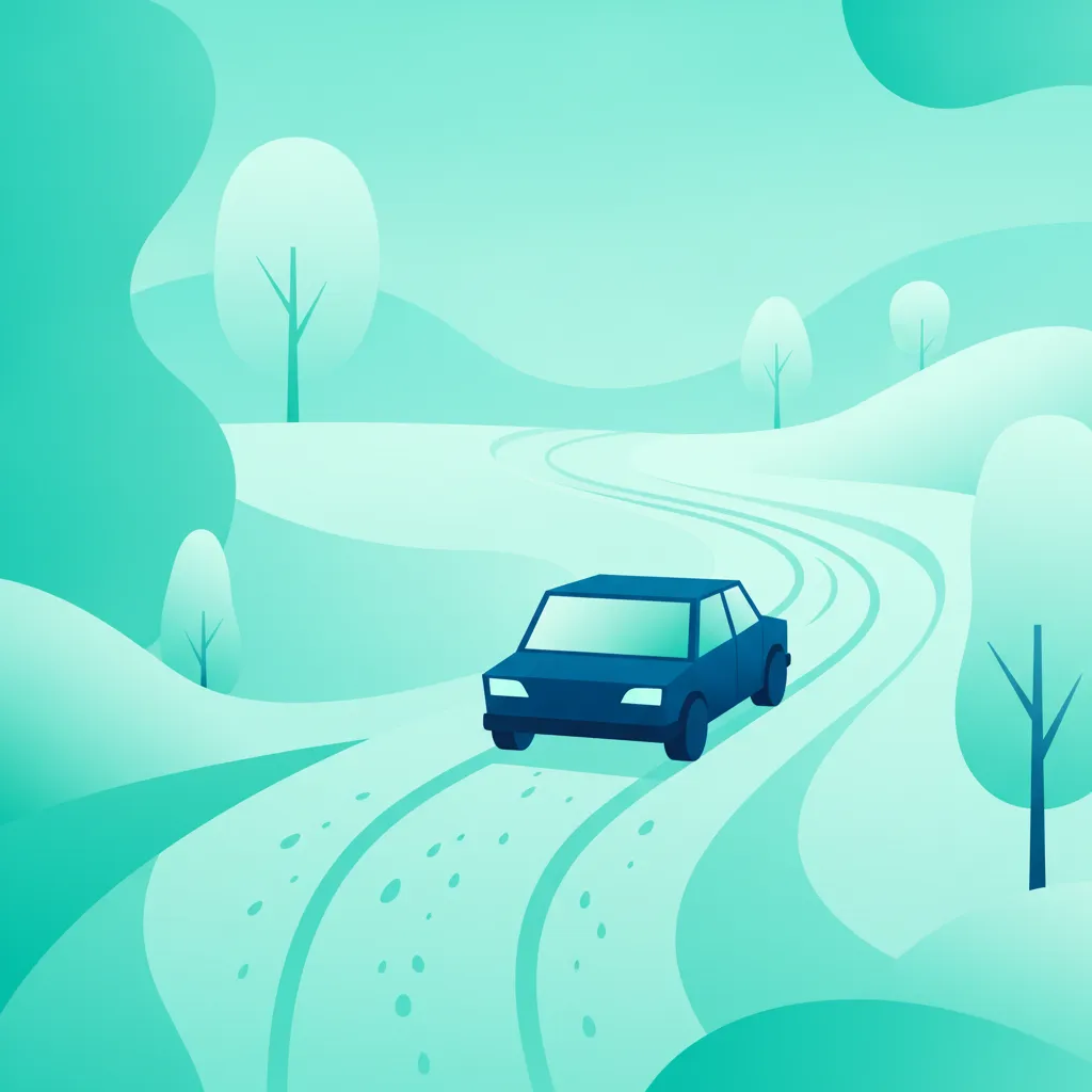 Illustration for the theory topic Snow & Ice Driving Safety
