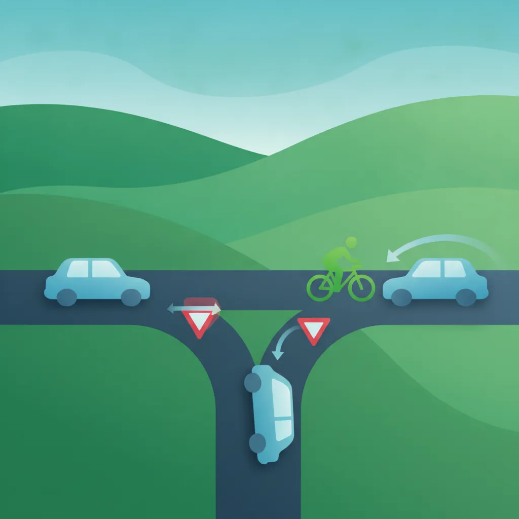 Illustration for the theory topic Right of Way Rules