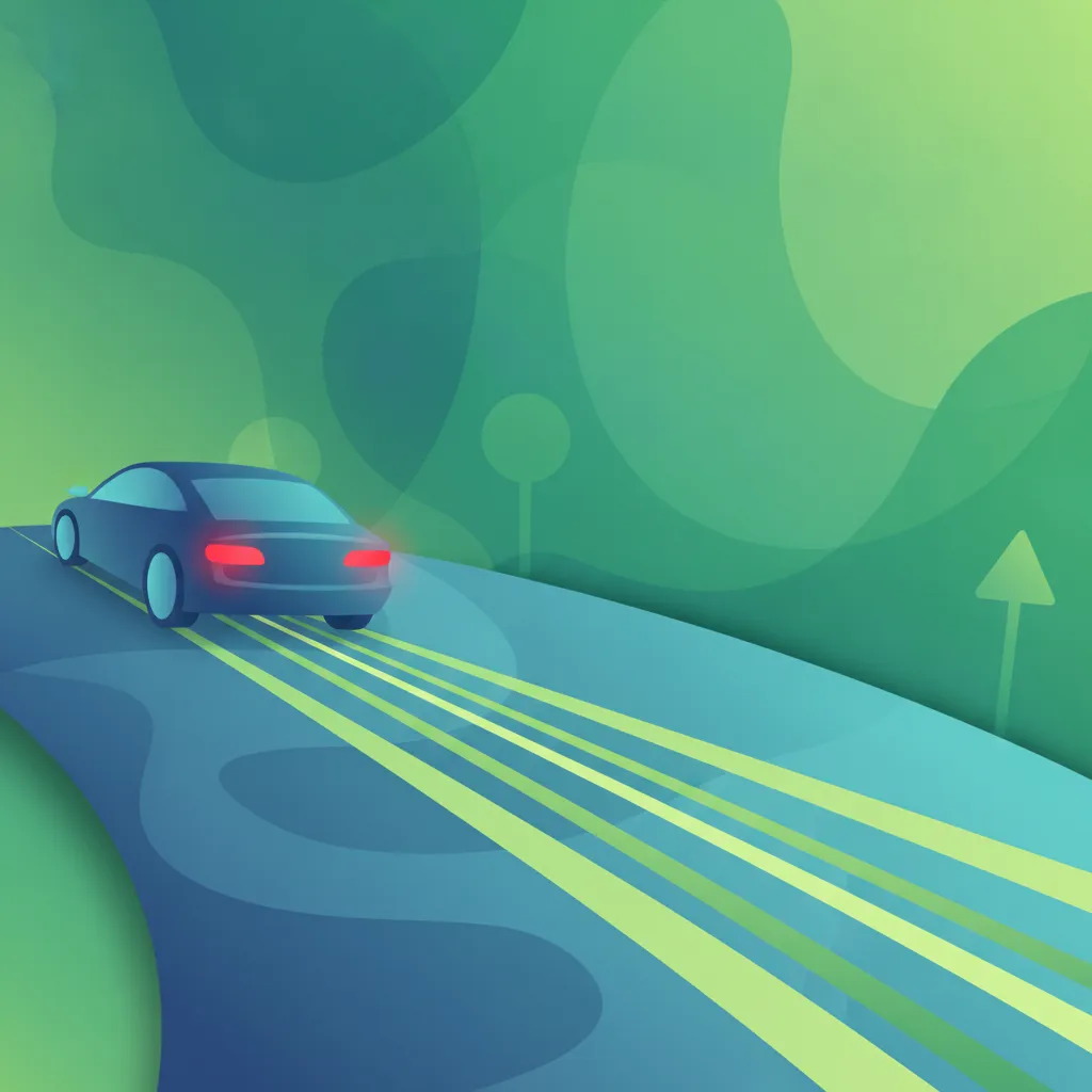 Illustration pour le sujet de théorie du permis Sécurité du freinage sur route mouillée pour les apprenants de Danemark