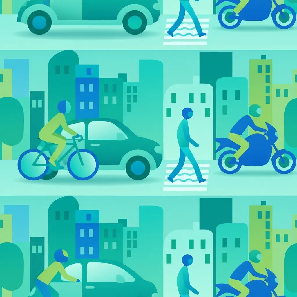 Illustration for the driving theory topic Road Sharing & Vulnerable Users for learners in Spain
