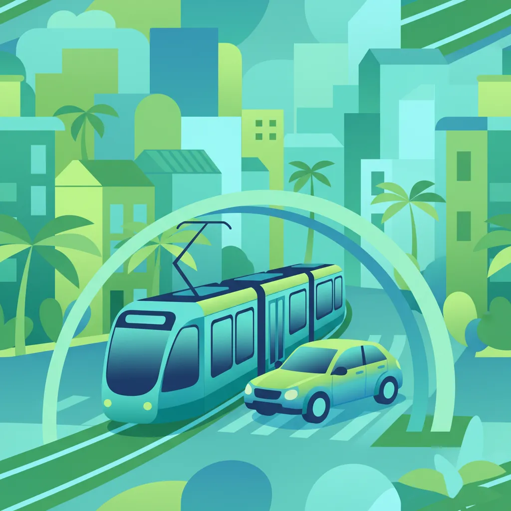 Illustration for the driving theory topic Tram Priority Rules for learners in Spain