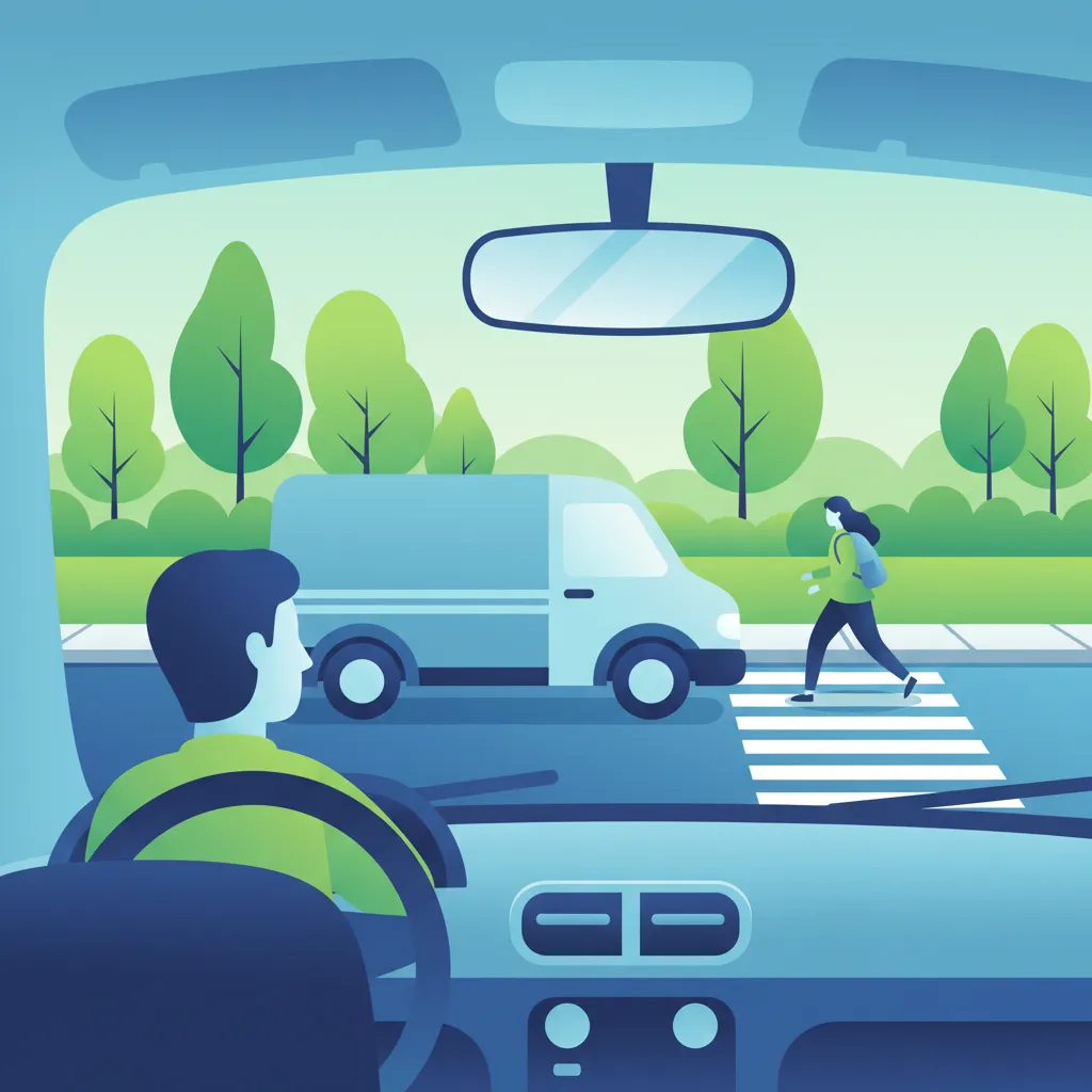 Ilustración del tema de teoría de conducción Percepción de Peligros para alumnos de España