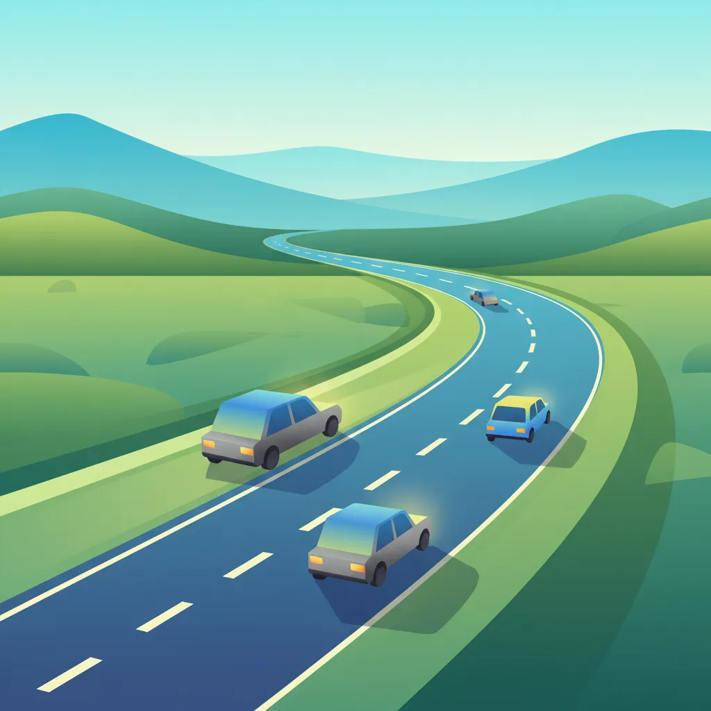 Illustratie voor het theorieonderwerp Samenvoegend Verkeer Uitgelegd voor leerlingen in Spanje