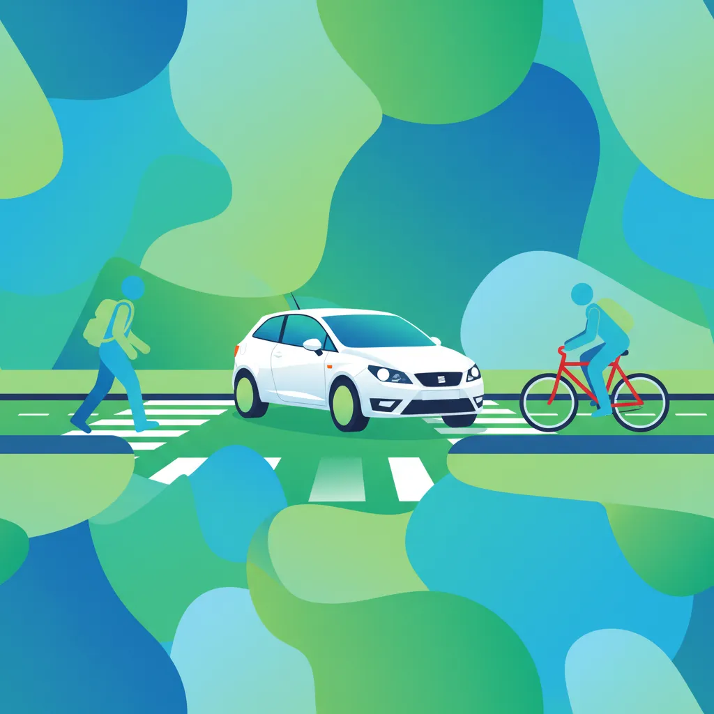 Illustration for the driving theory topic Safe Turning for learners in Spain