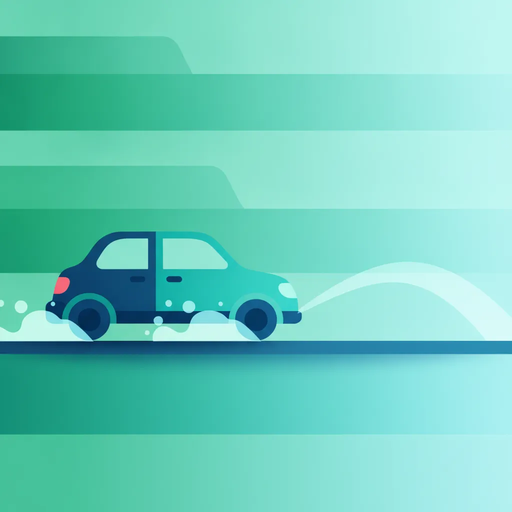 Ilustración del tema de teoría de conducción Frenado en carretera mojada para alumnos de Francia