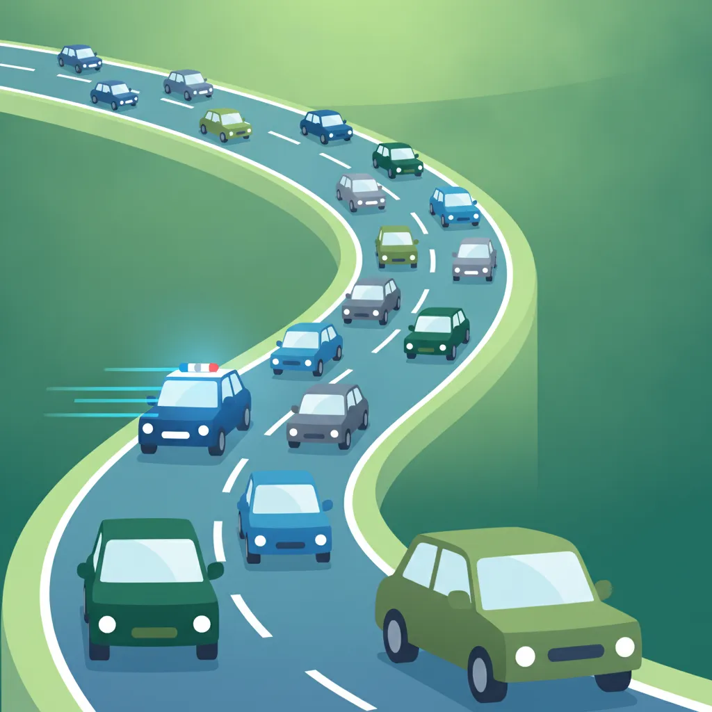 Illustration for the driving theory topic Emergency Vehicle Priority for learners in France