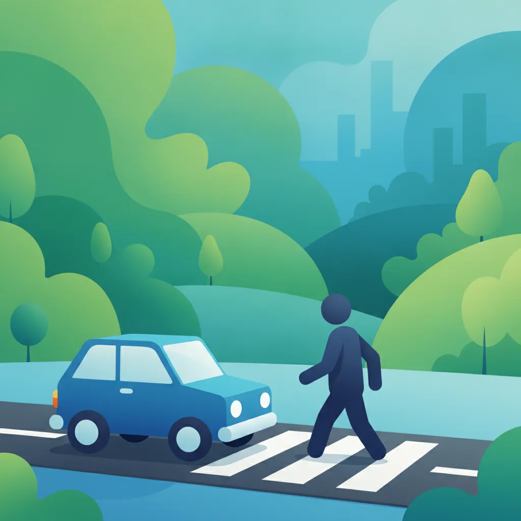 Illustration for the driving theory topic Pedestrian Priority Rules for learners in France