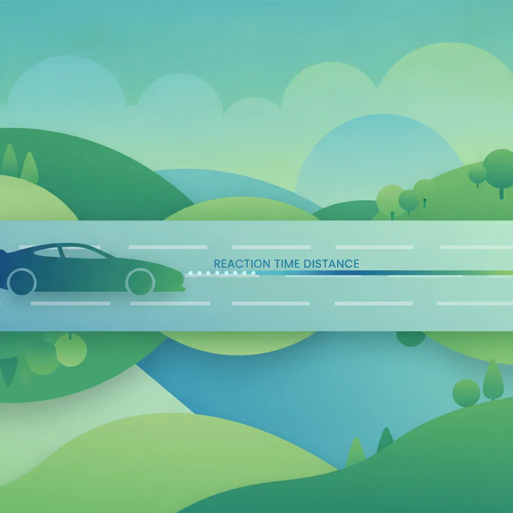 Illustration for the driving theory topic Stopping Distance Explained for learners in France