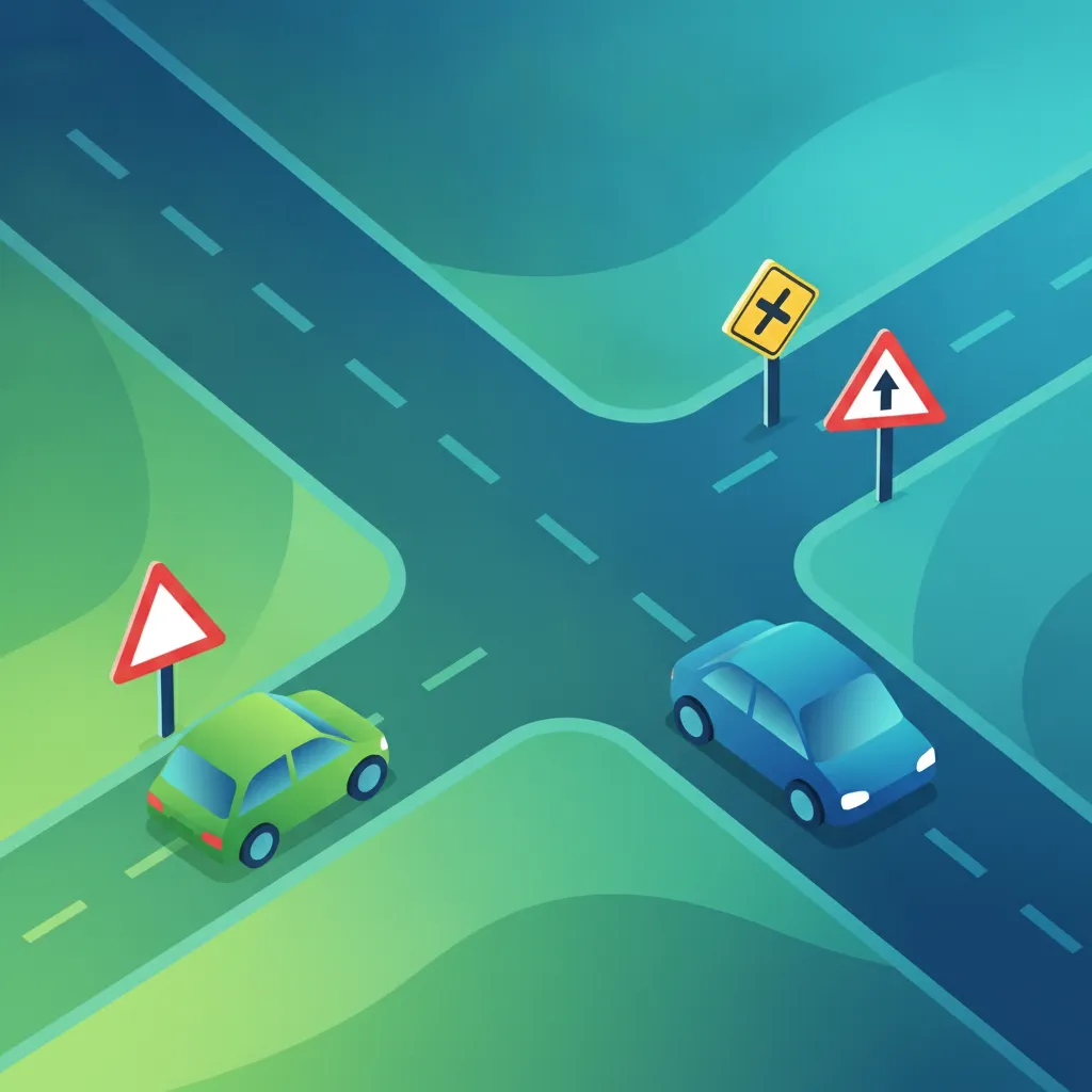 Illustration pour le sujet de théorie du permis Règles de priorité pour les apprenants de France