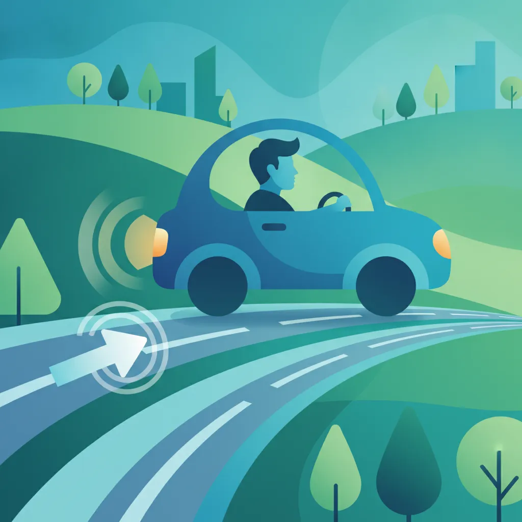 Ilustración del tema de teoría de conducción Seguridad al Cambiar de Carril para alumnos de Francia