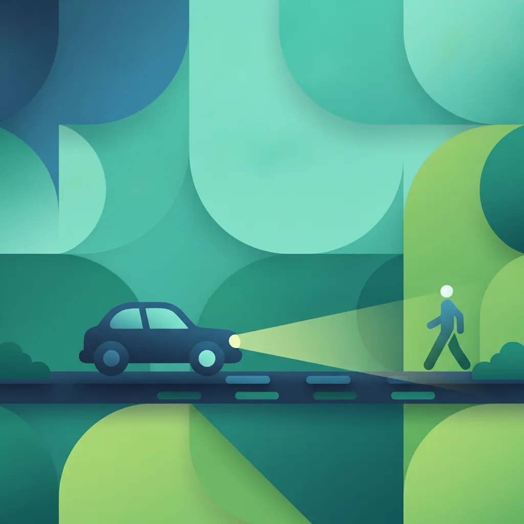 Illustration for the driving theory topic Night Driving Safety for learners in France