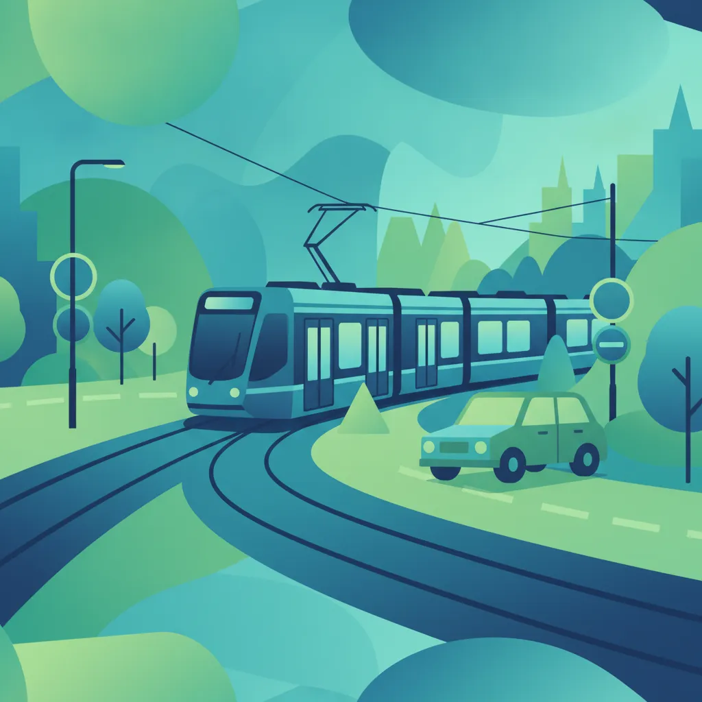 Illustration pour le sujet de théorie du permis Règles de priorité des trams pour les apprenants de France