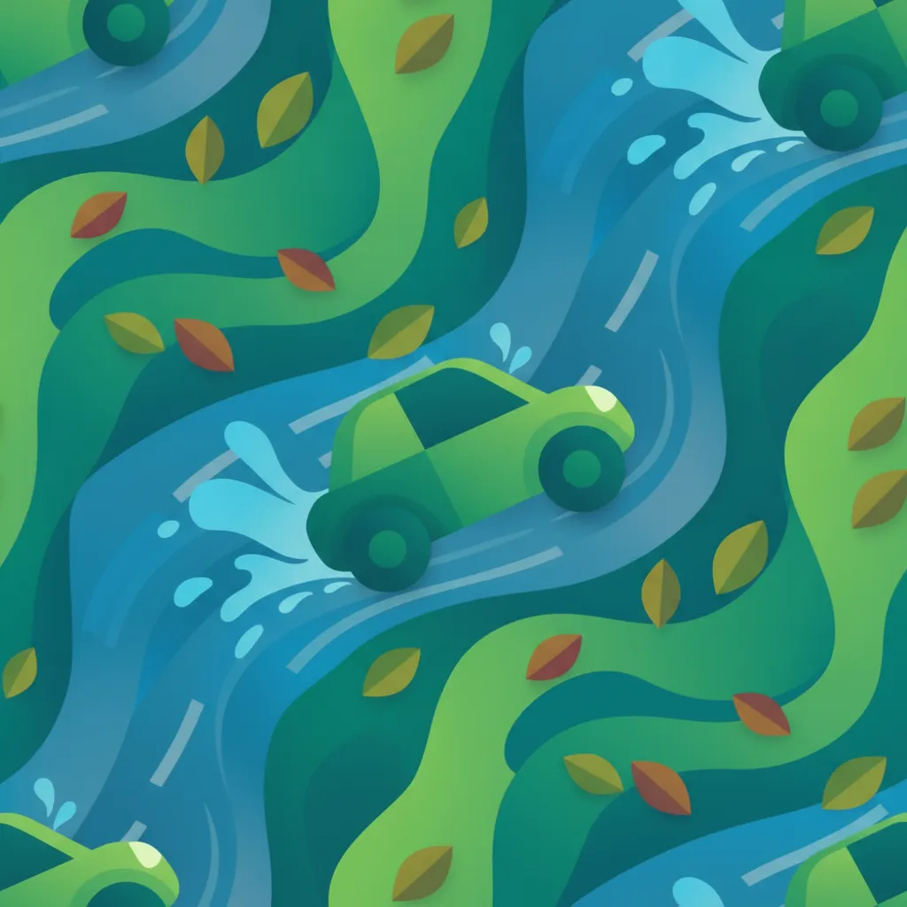 Ilustración del tema de teoría de conducción Conducción en Carreteras Resbaladizas para alumnos de Francia