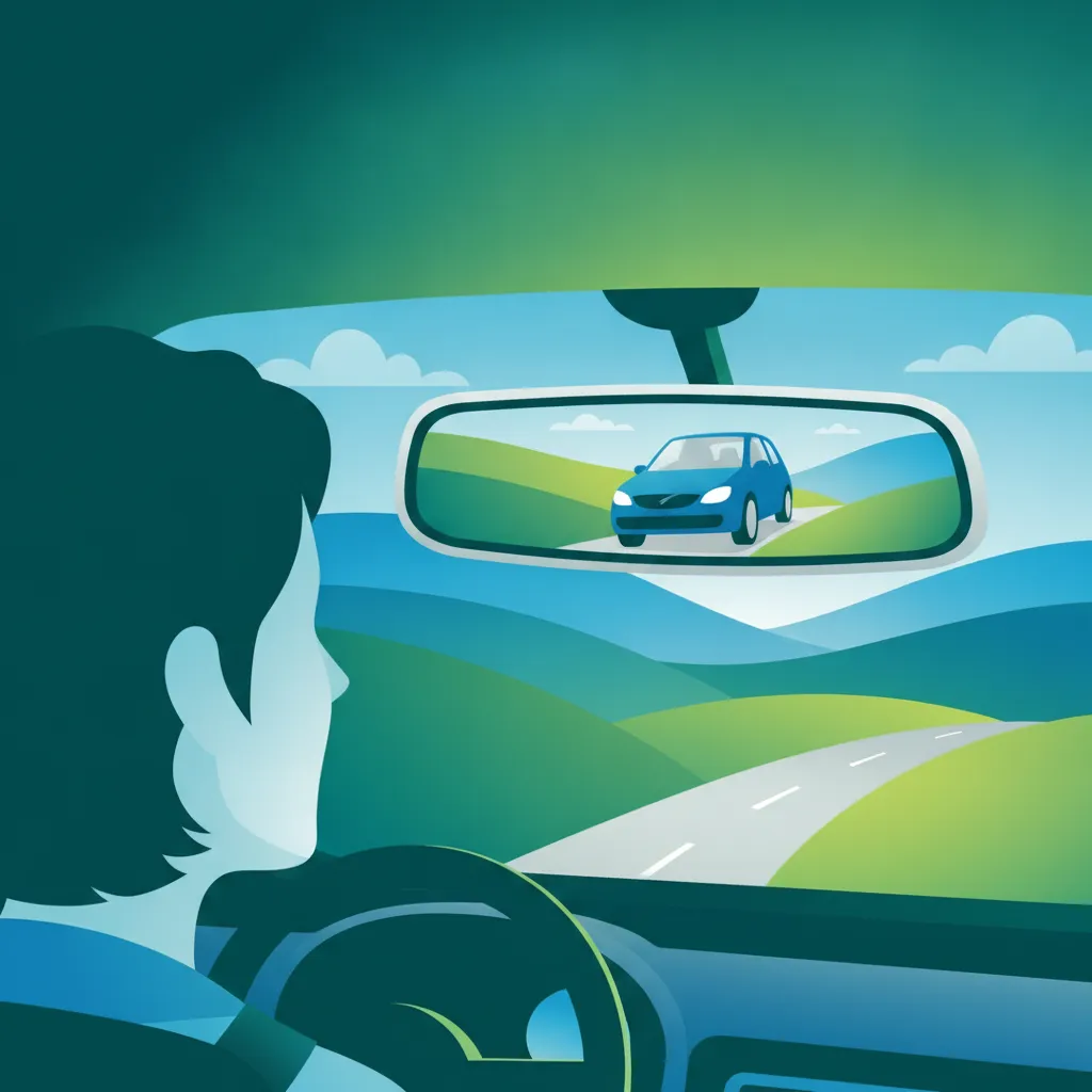 Illustration for the driving theory topic Mirror Checks for learners in Great Britain