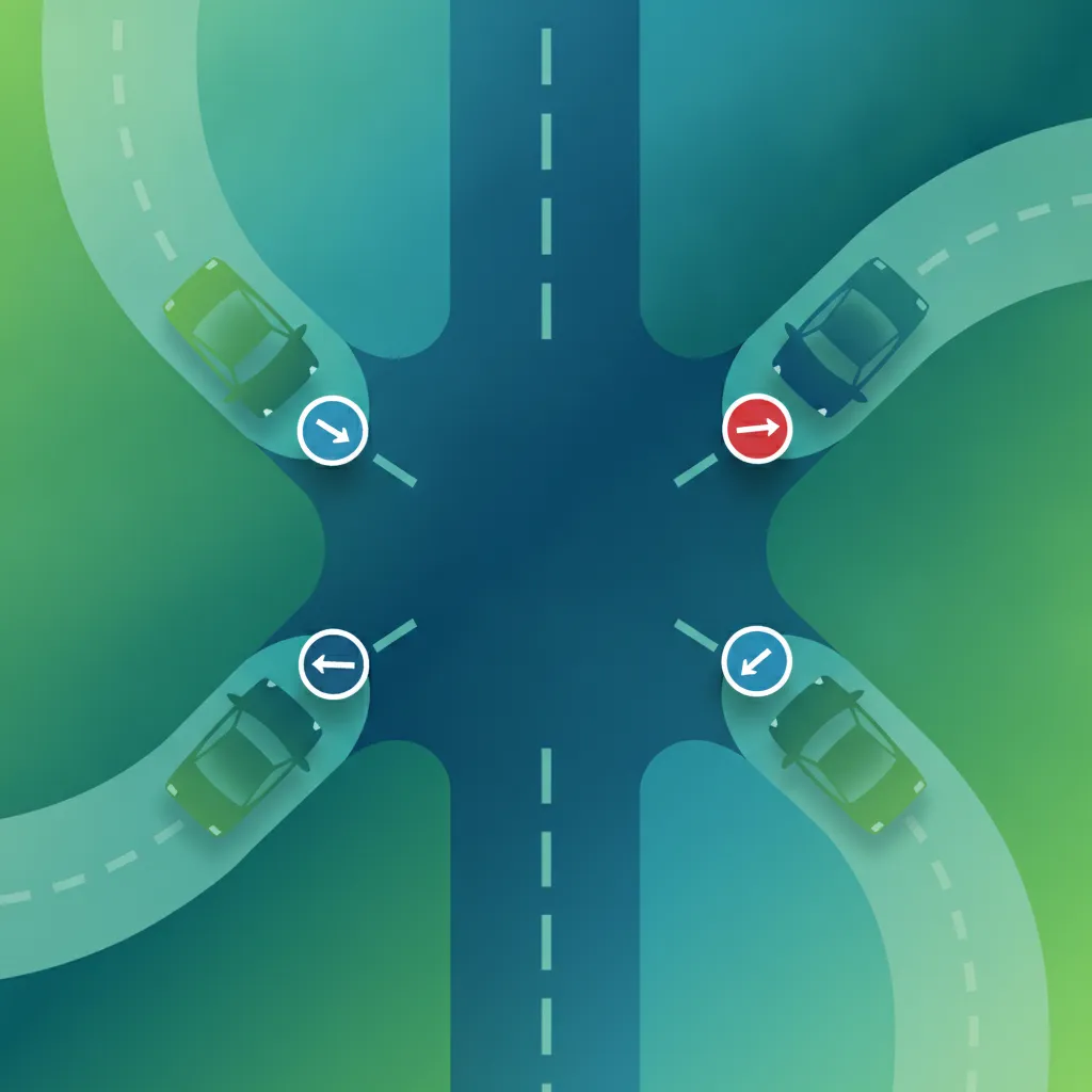 Illustration pour le sujet de théorie du permis Les routes à priorité expliquées pour les apprenants de Irlande
