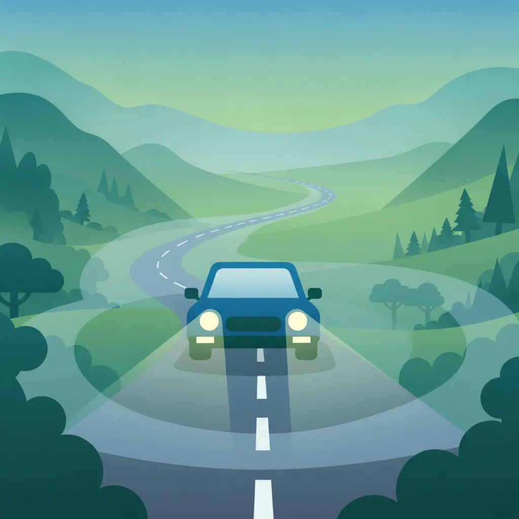 Illustration pour le sujet théorique Sécurité conduite brouillard