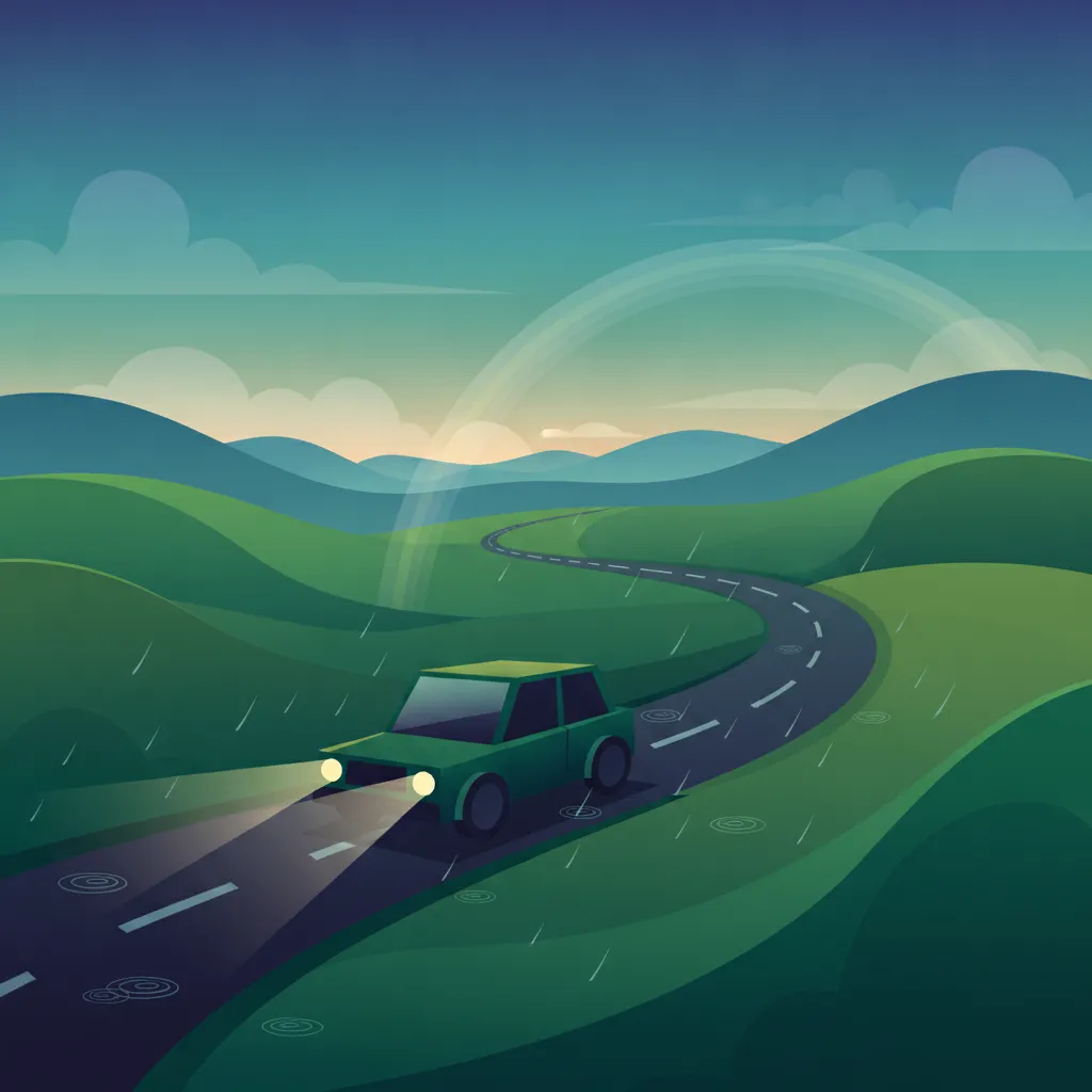 Illustration pour le sujet théorique Feux de route et visibilité