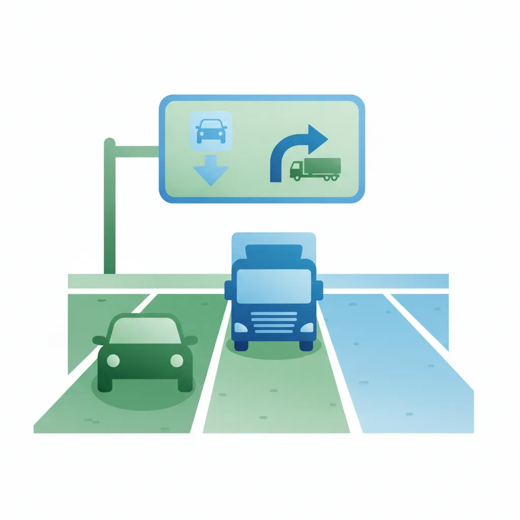 Illustration pour le sujet théorique Utilisation des voies sur autoroute