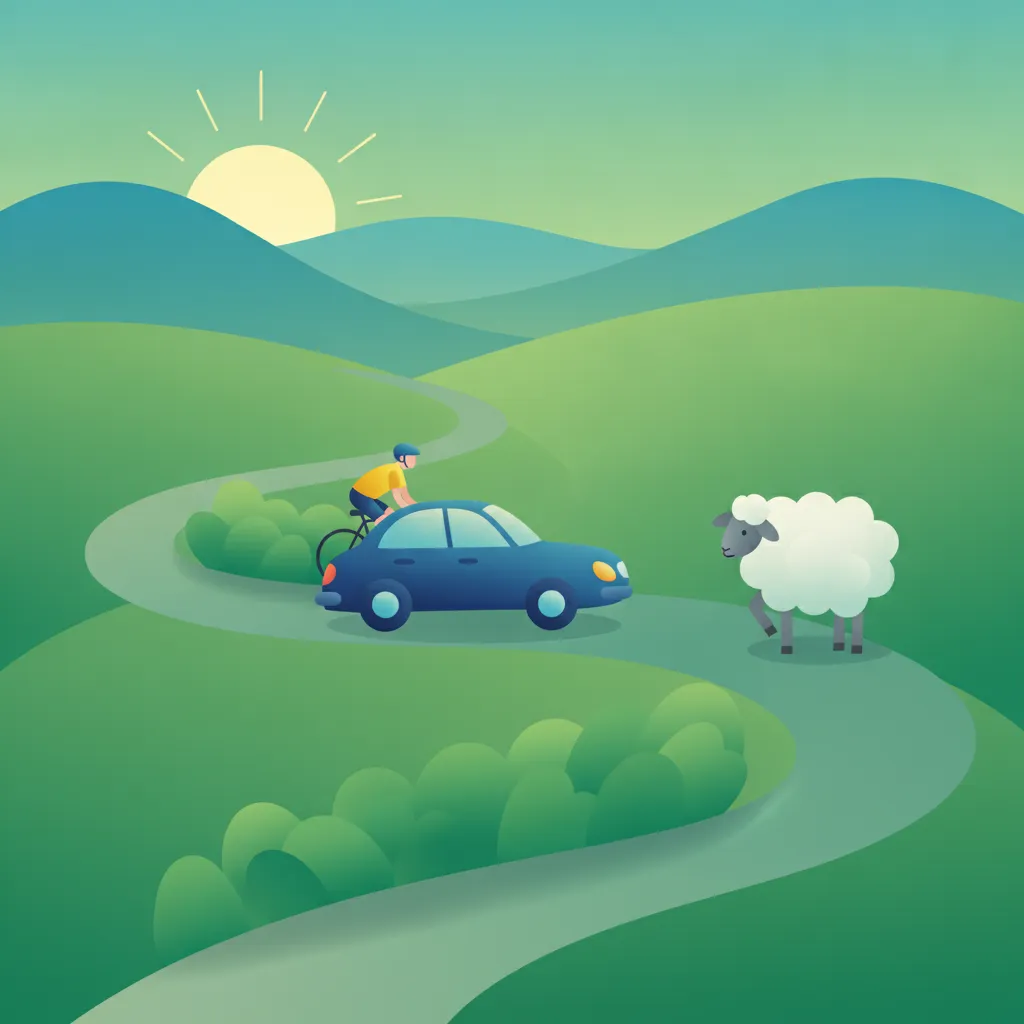 Ilustración del tema de teoría de conducción Habilidades de Percepción de Peligros para alumnos de Irlanda