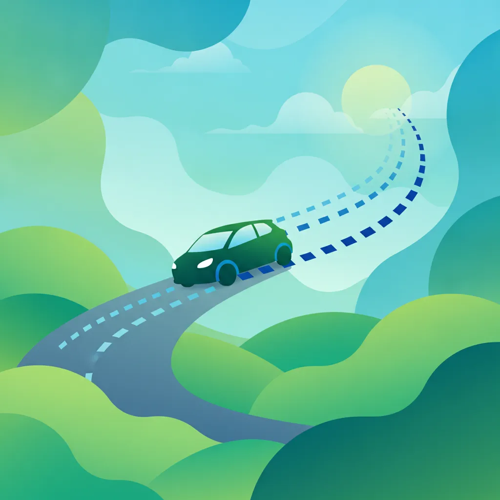 Ilustración del tema de teoría de conducción Distancia de frenado para alumnos de Irlanda