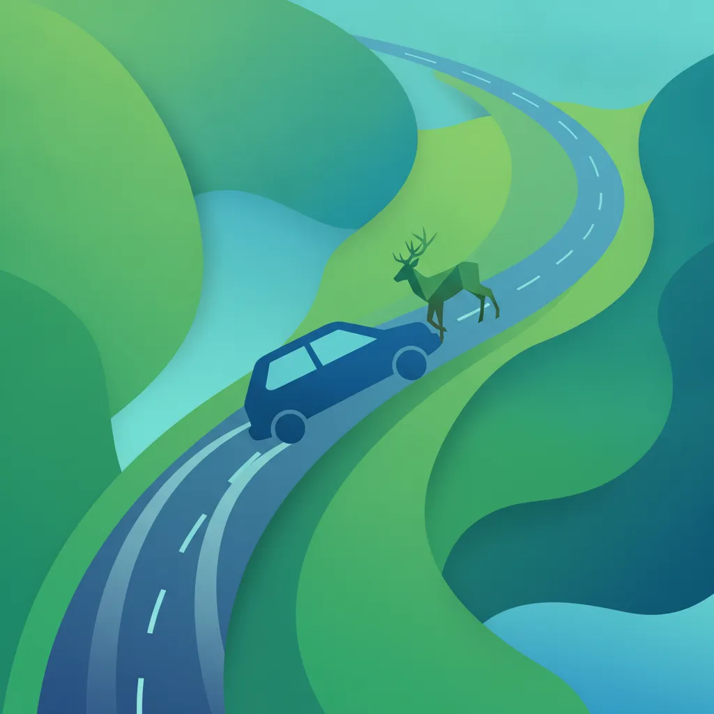 Ilustracja tematu teorii jazdy Hamowanie awaryjne dla uczniów w Irlandia