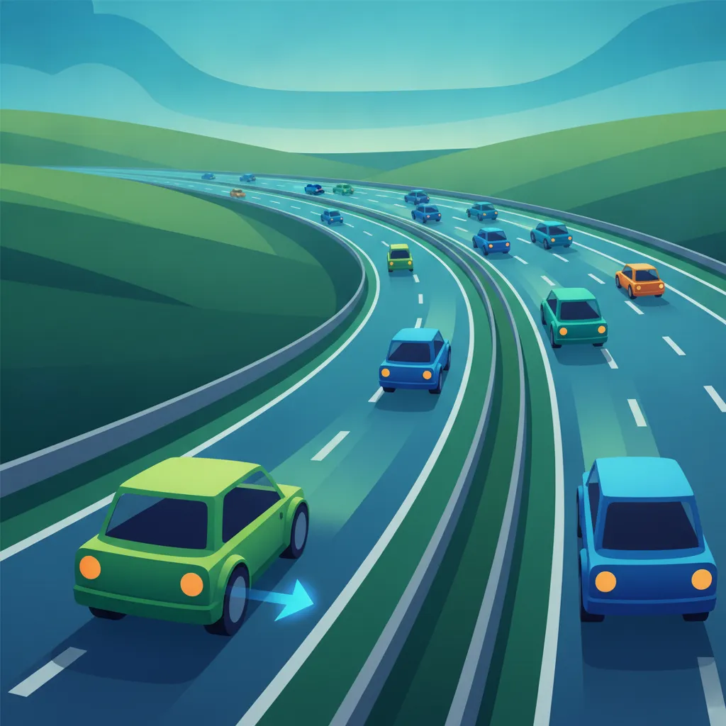 Illustration pour le sujet de théorie du permis Fusion du trafic pour les apprenants de Irlande