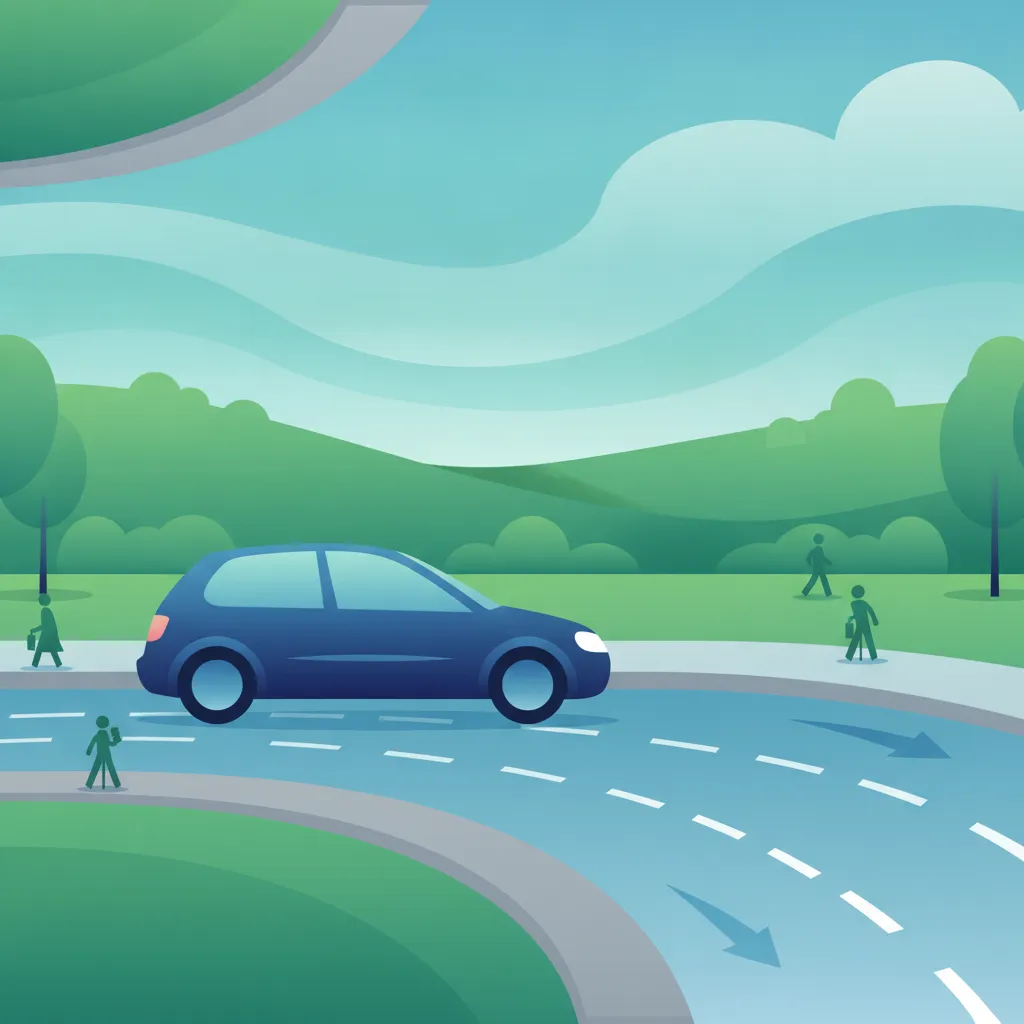 Illustration zum Thema Fahrtheorie Sicheres Parken für Lernende in Irland