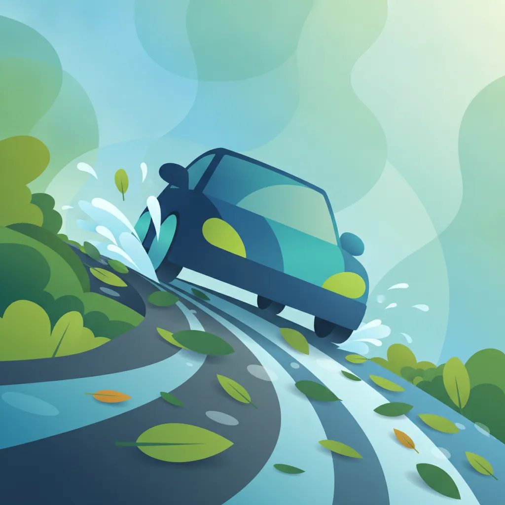 Illustration pour le sujet théorique Sécurité sur route glissante