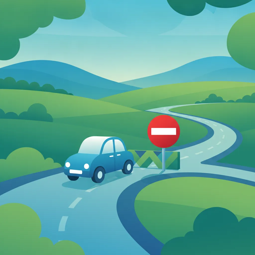 Illustration zum Thema Fahrtheorie Verbots-Verkehrszeichen für Lernende in Irland