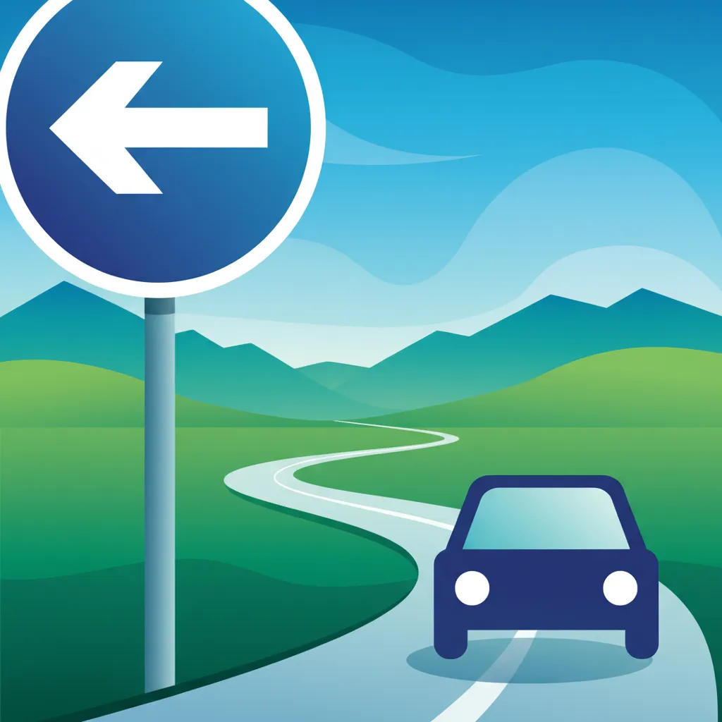 Illustration for the driving theory topic Mandatory Signs for learners in Iceland