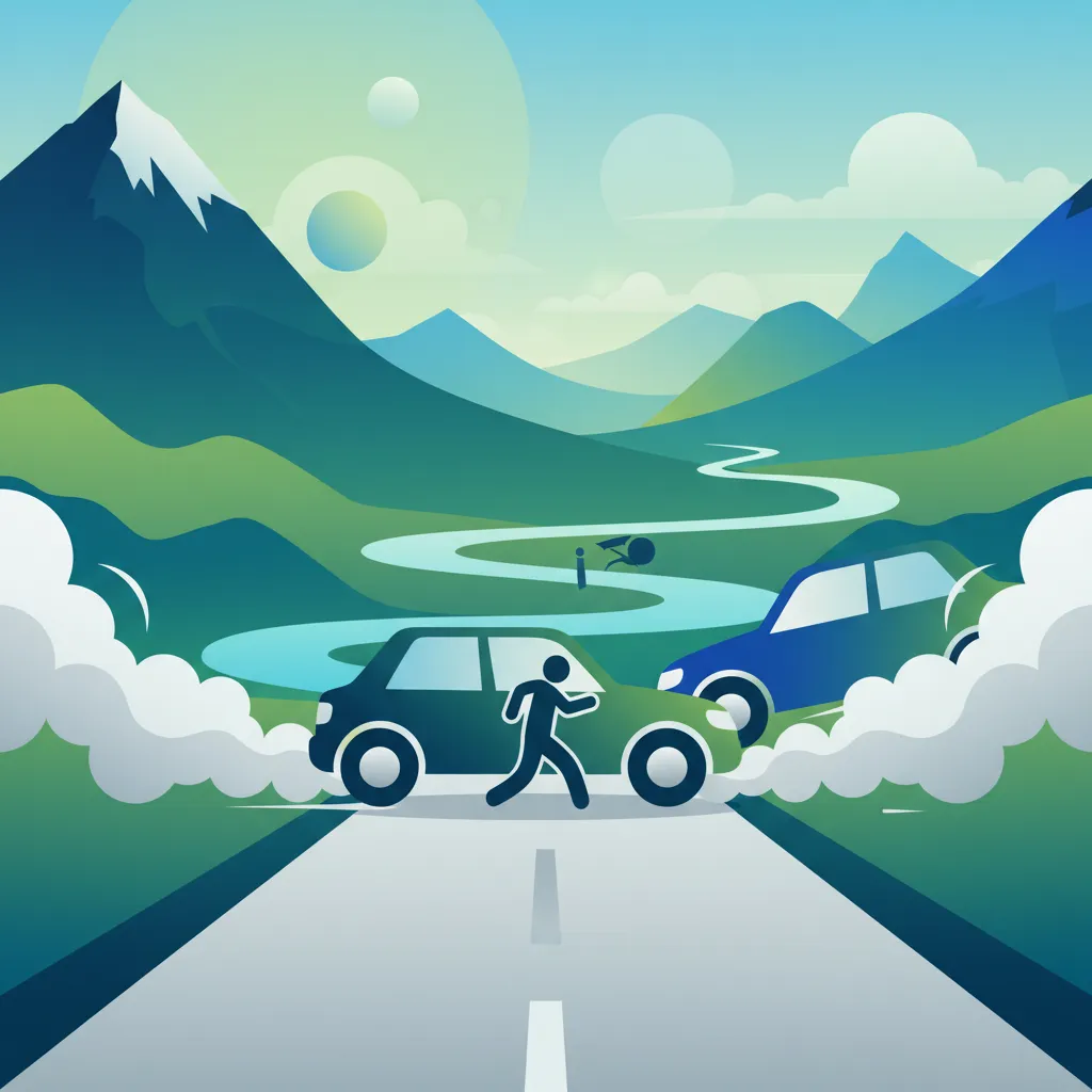 Illustration for the driving theory topic Emergency Braking Technique for learners in Iceland