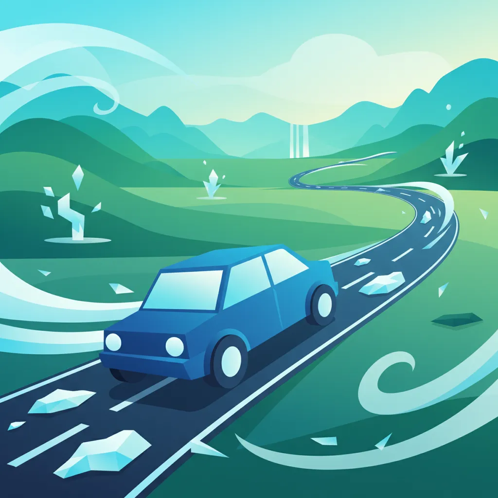 Illustration for the driving theory topic Understanding Safe Speed for learners in Iceland