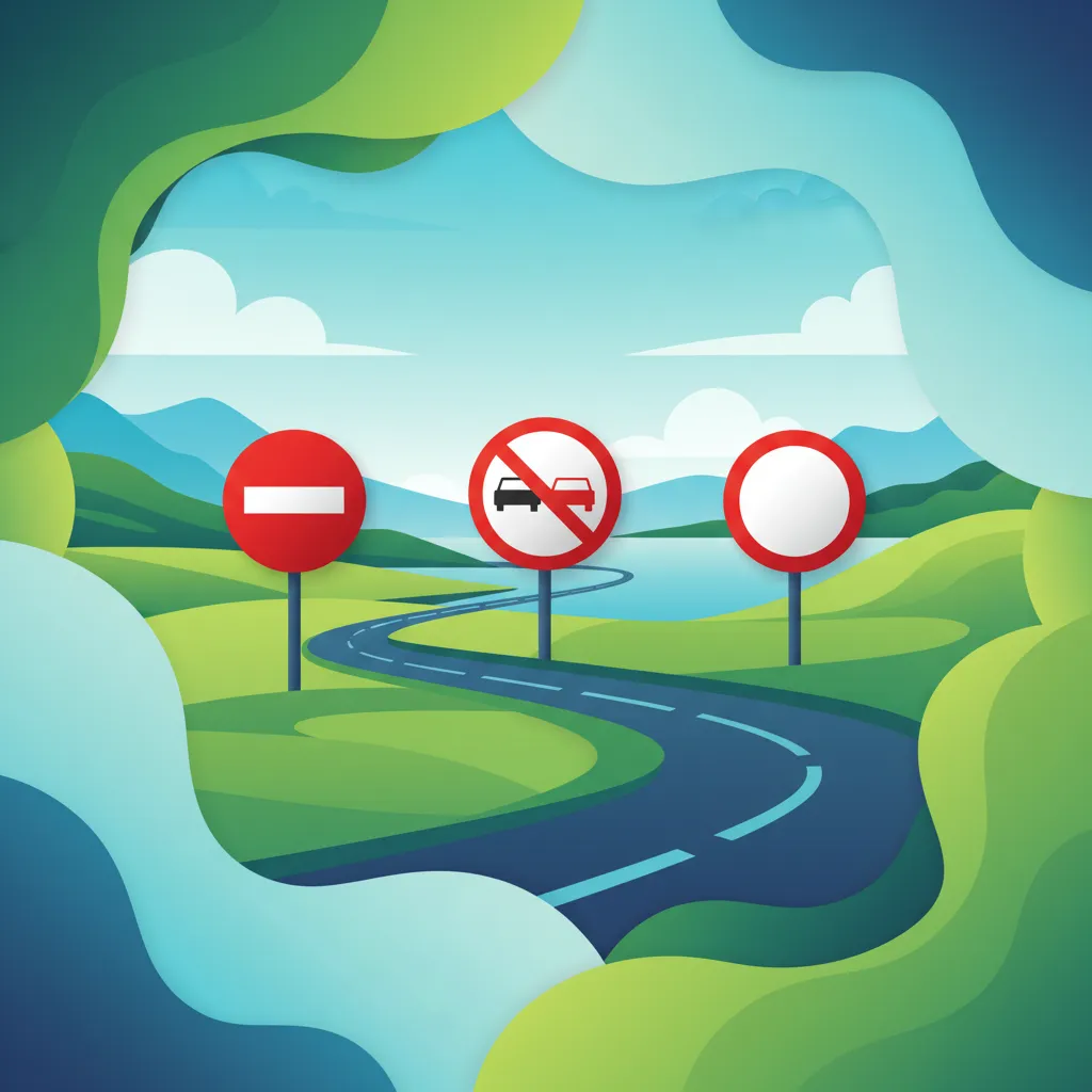 Illustration for the driving theory topic Prohibition Signs for learners in Iceland