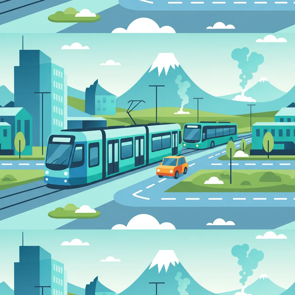Illustratie voor het theorieonderwerp Voorrang Tram & Openbaar Vervoer voor leerlingen in IJsland