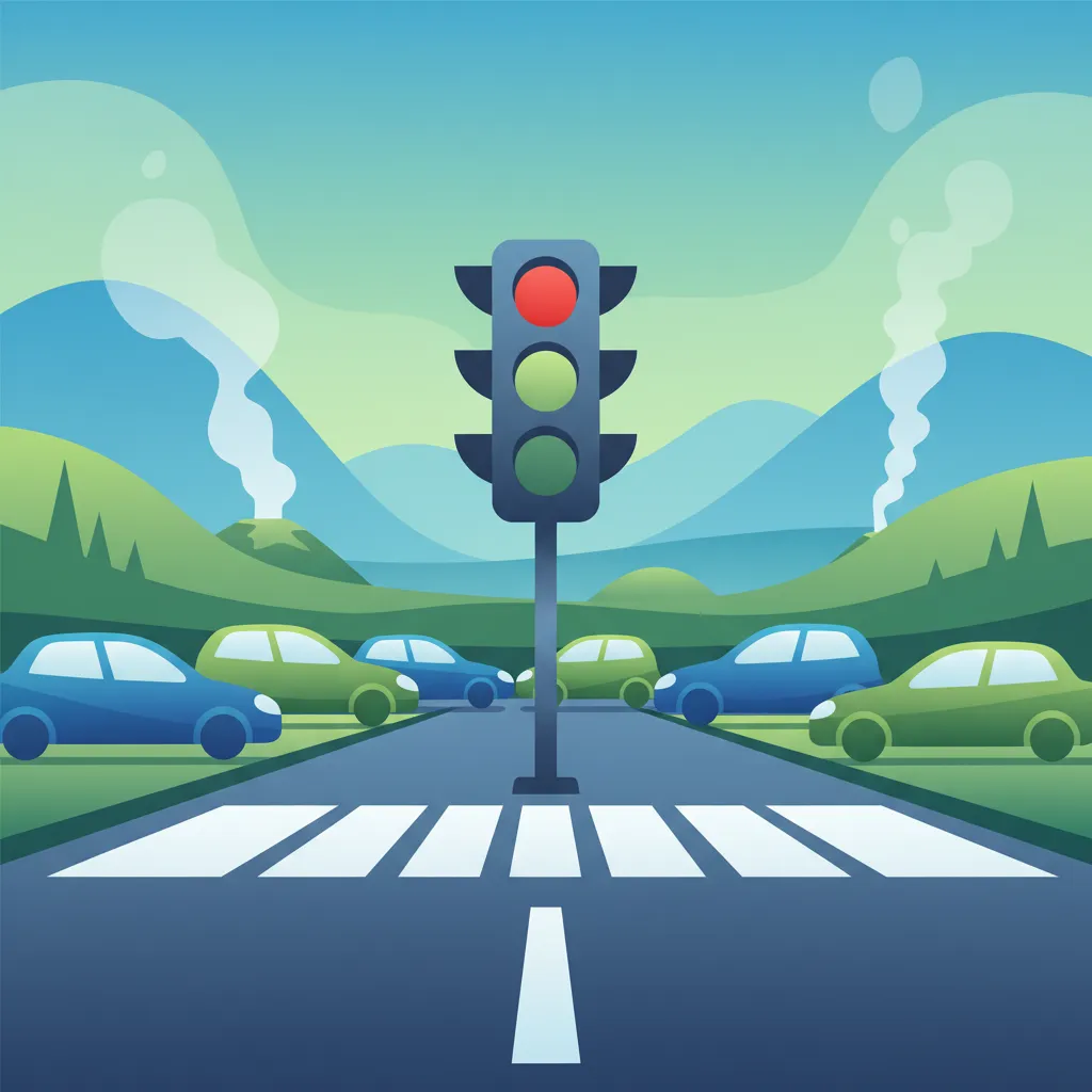 Illustration for the driving theory topic Traffic Light Signals for learners in Iceland