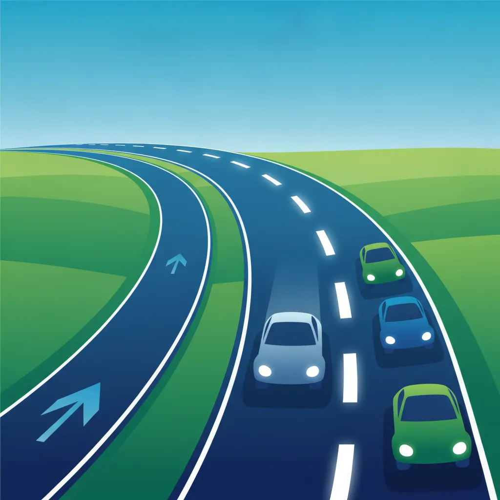 Illustration for the driving theory topic Lane Discipline for learners in Italy