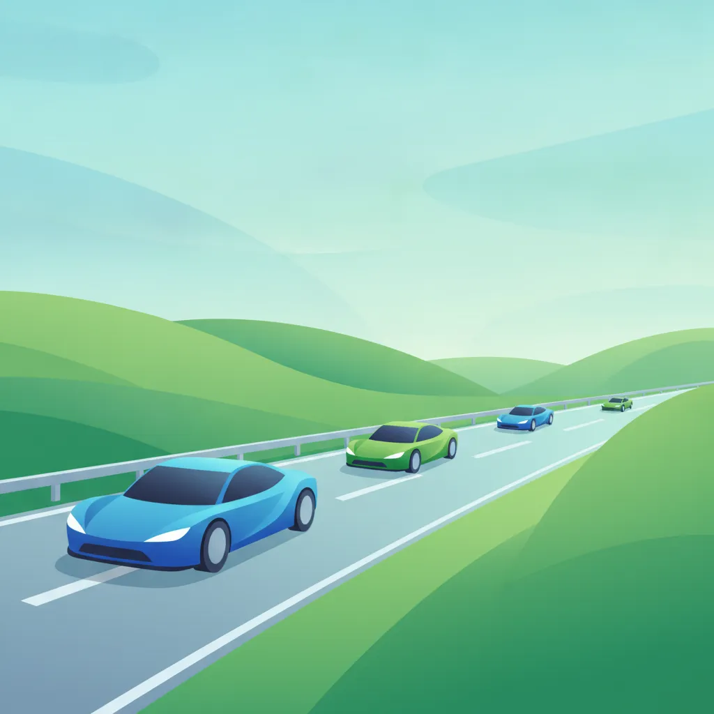 Illustration for the driving theory topic Motorway Lane Discipline for learners in Italy