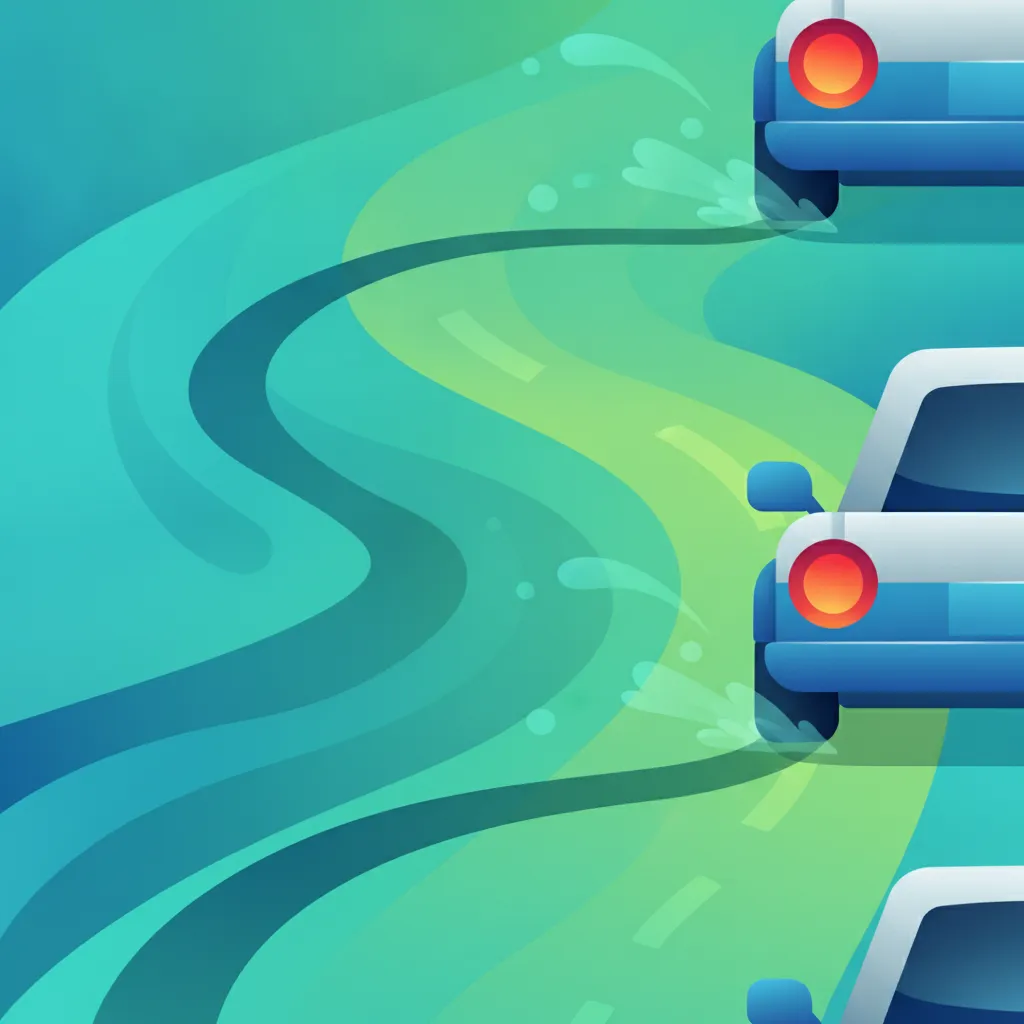 Illustration for the driving theory topic Braking Distance for learners in Italy