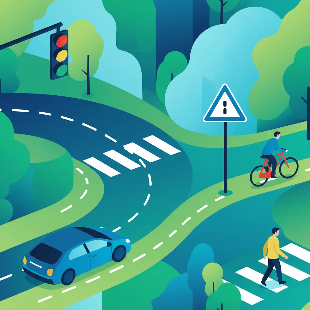 Illustration for the driving theory topic Dutch Right of Way Rules for learners in the Netherlands