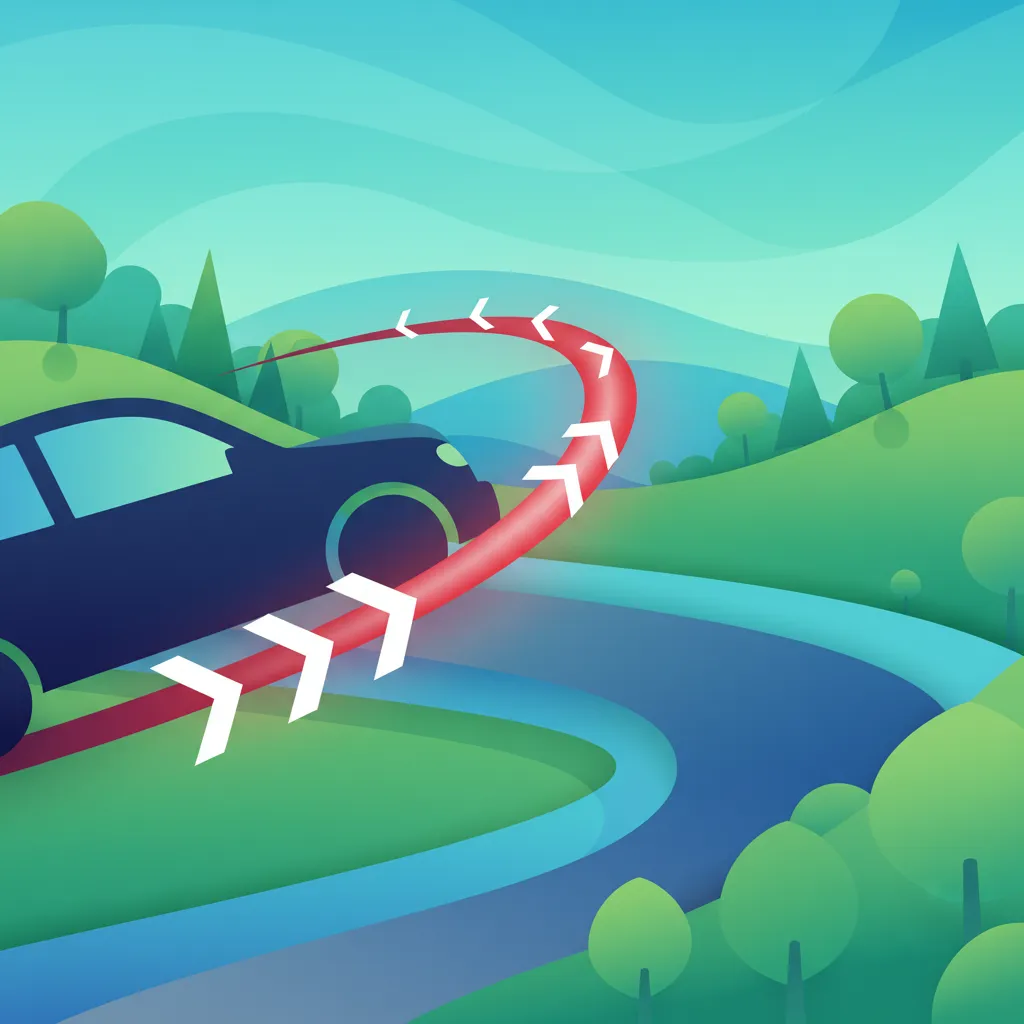 Illustration for the driving theory topic Braking Distance for learners in the Netherlands