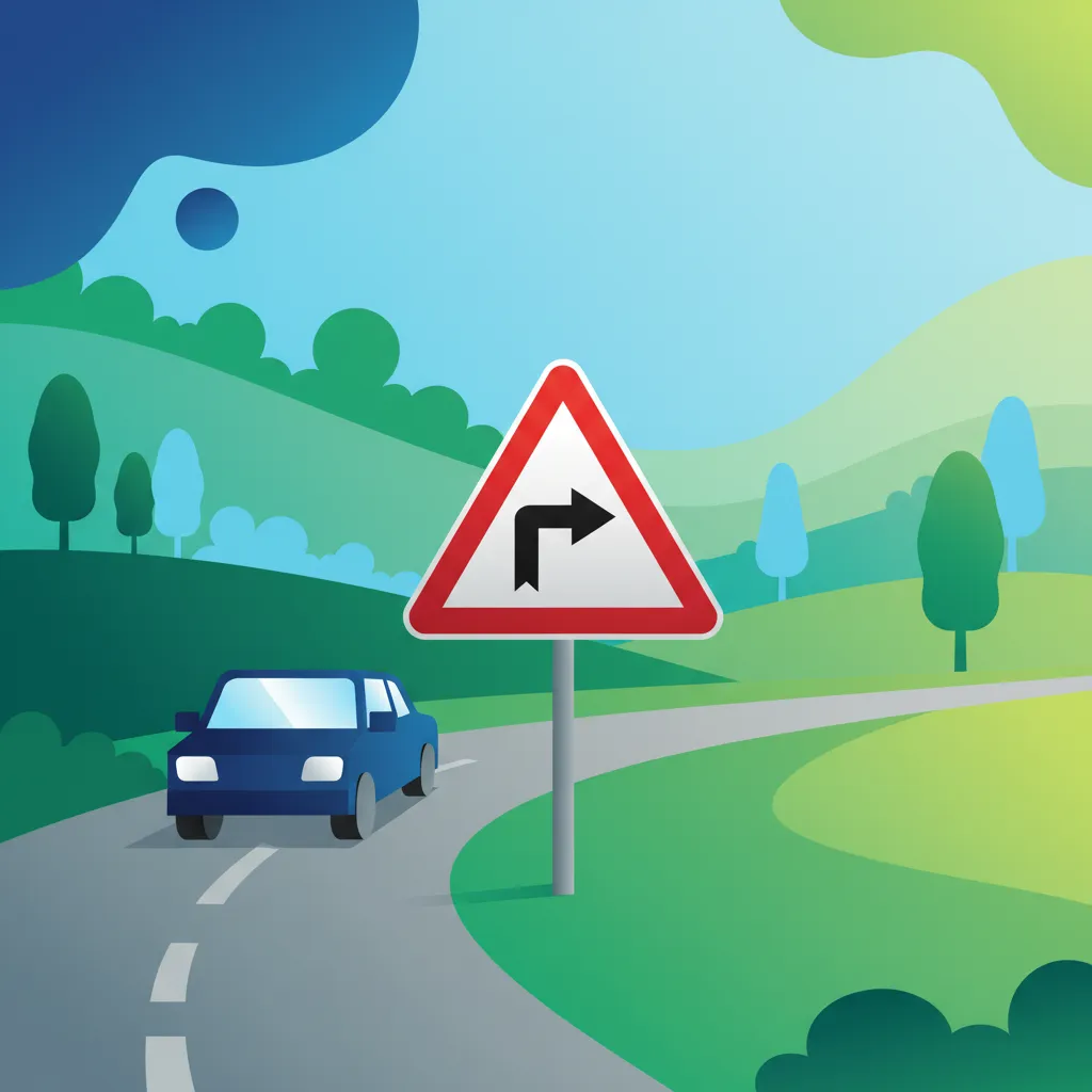 Illustration for the driving theory topic Warning Signs for learners in the Netherlands