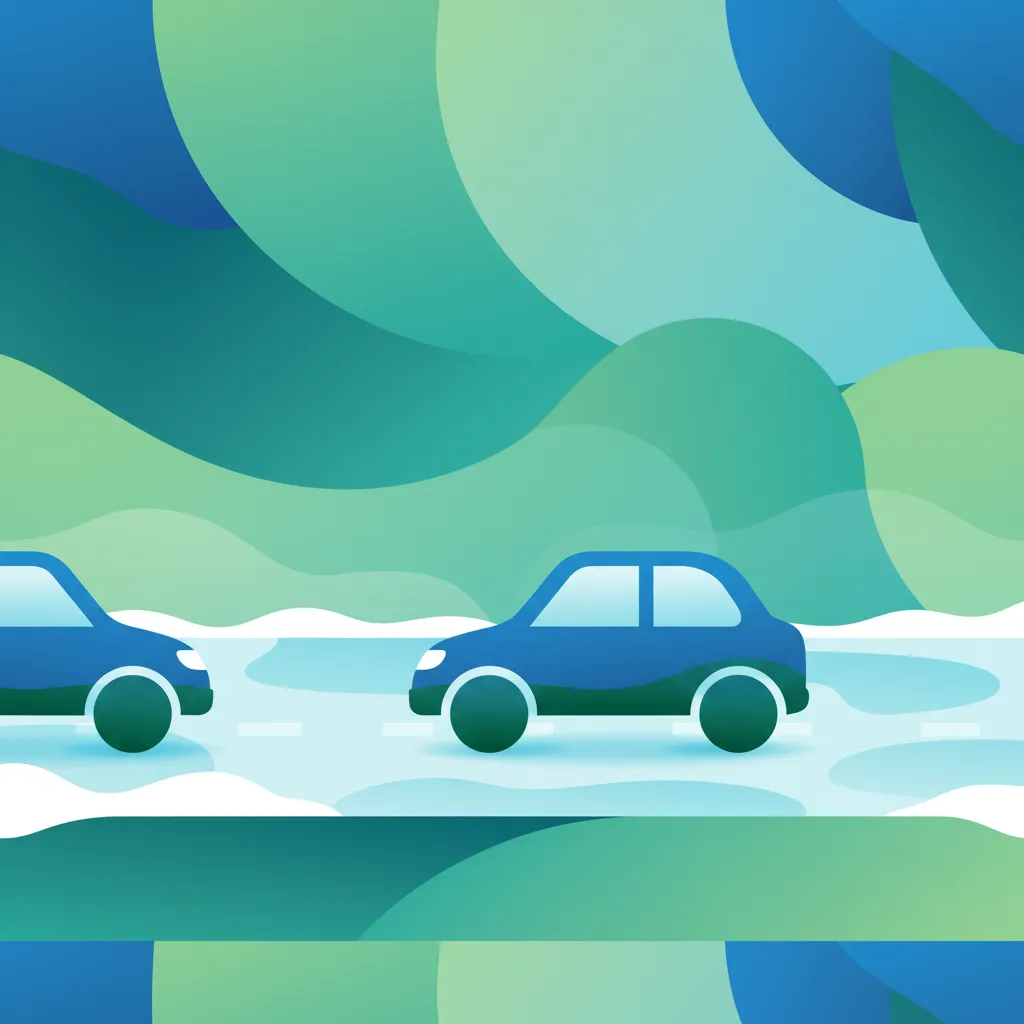 Illustration for the driving theory topic Snow & Ice Driving for learners in the Netherlands