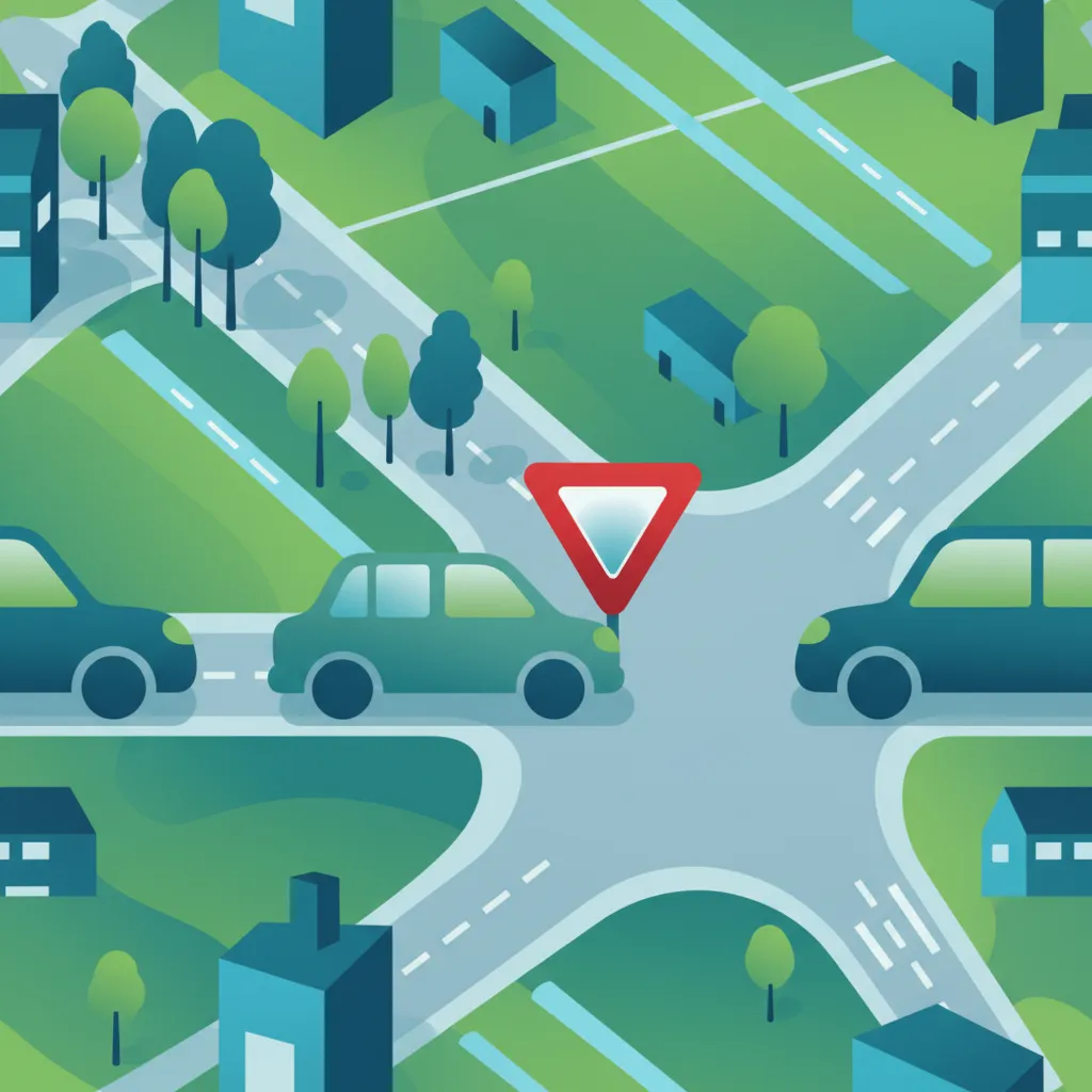 Illustration for the driving theory topic Dutch Give Way Rules for learners in the Netherlands
