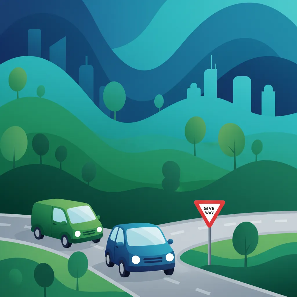 Illustration for the driving theory topic Give Way Sign Rules for learners in the Netherlands