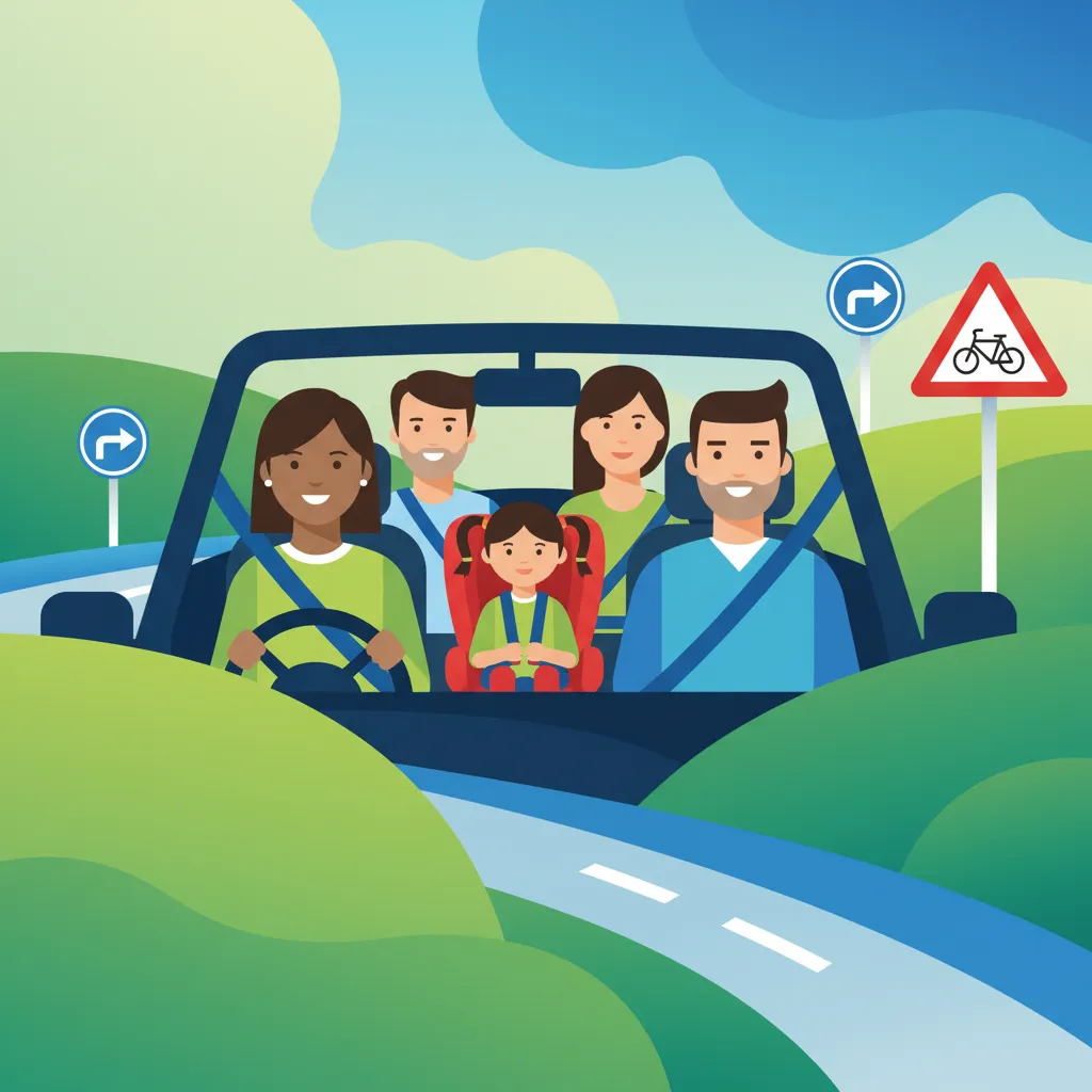 Illustration for the driving theory topic Dutch Seat Belt Rules for learners in the Netherlands